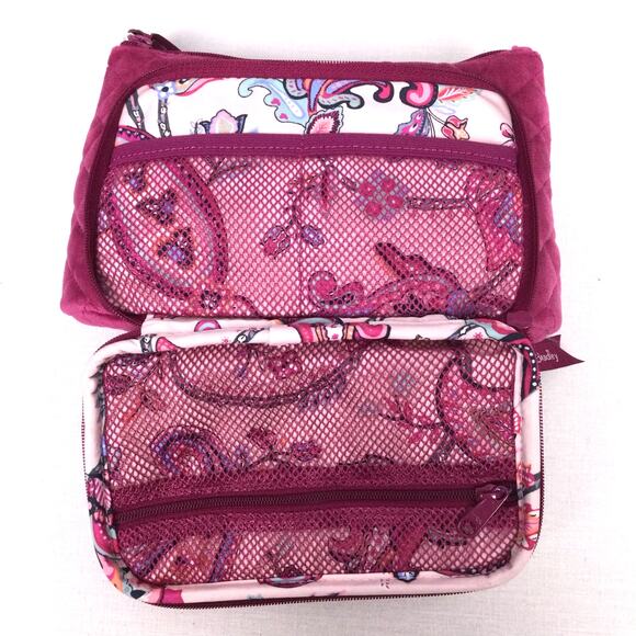 Vera Bradley Breast Cancer Magenta Quilted Velour Zippered Compact Organizer NWT - Picture 5 of 7